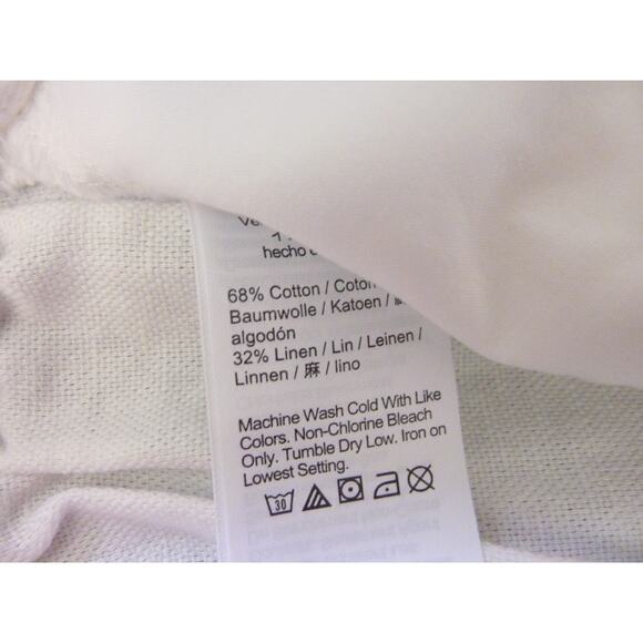 NWT Madewell Pull On Straight Crop Linen Blend White Pants 8 - Picture 6 of 6